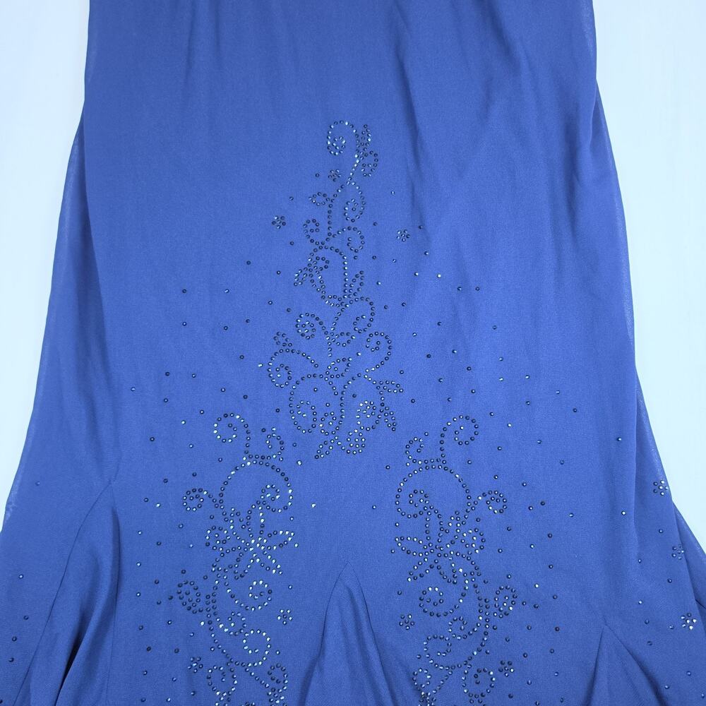 Catherines Blue Rhinestone Sleeveless Dress Plus Size 22W Lined Formal Evening - Picture 4 of 9